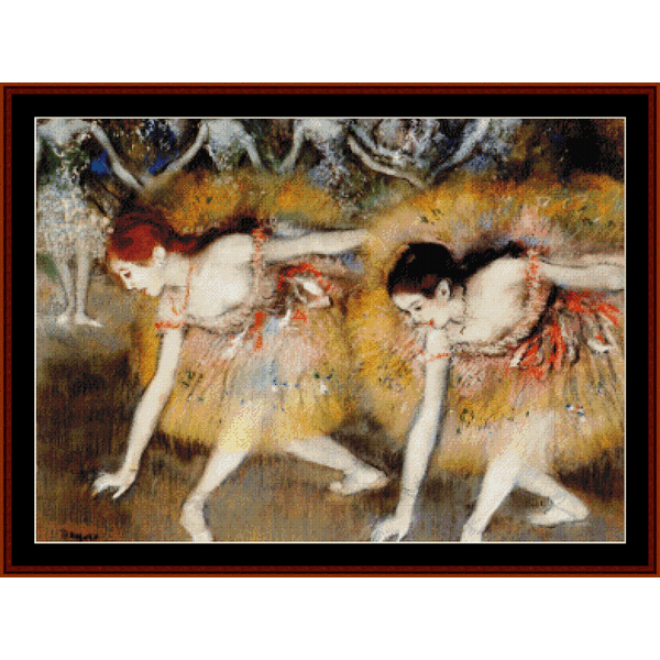 Dancers Bending - Edgar Degas pdf cross stitch pattern
