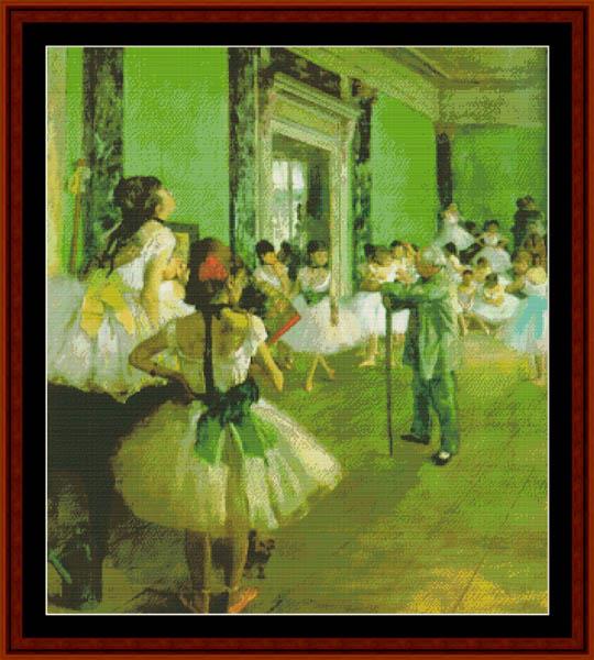 Dance Class 1874 - Degas cross stitch pattern