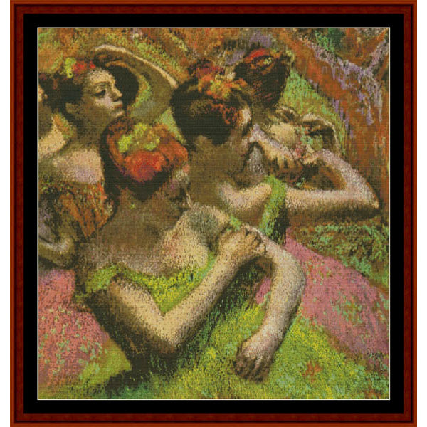 Ballerinas Adjusting Dresses - Edgar Degas pdf counted cross stitch pattern