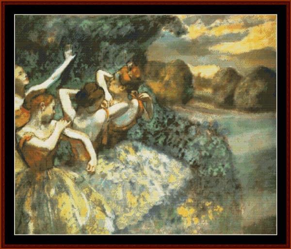Four Dancers 1900 - Edgar Degas pdf cross stitch pattern