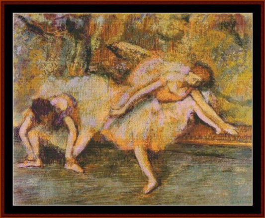 Two Dancers on a Bench - Degas  cross stitch pattern