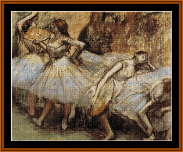 Four Dancers Resting - Edgar Degas pdf cross stitch pattern