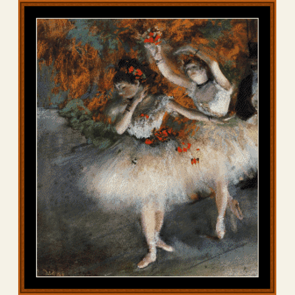 Two Dancers Entering Stage - Degas cross stitch pattern