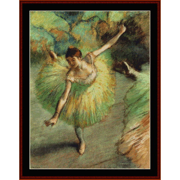 Dancer Tilting - Edgar Degas pdf cross stitch pattern
