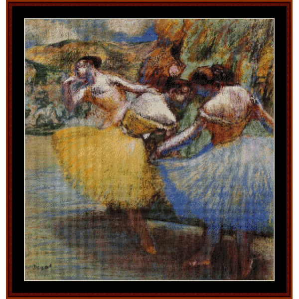 Three Dancers IV - Edgar Degas cross stitch pattern