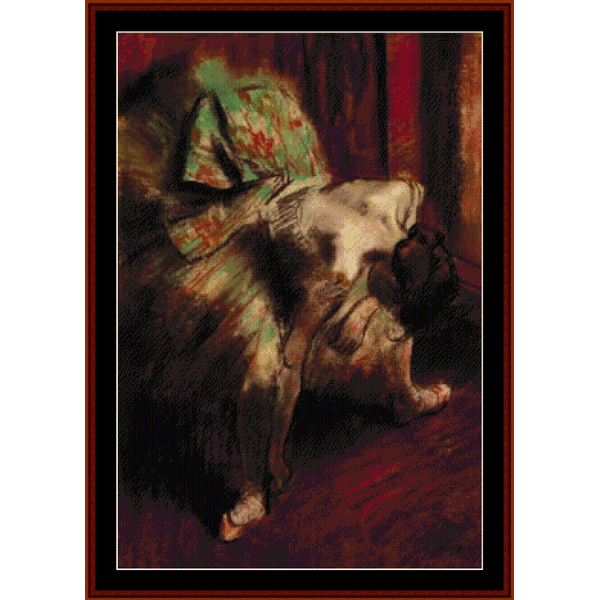 Dancer in Green Tutu - Degas cross stitch pattern