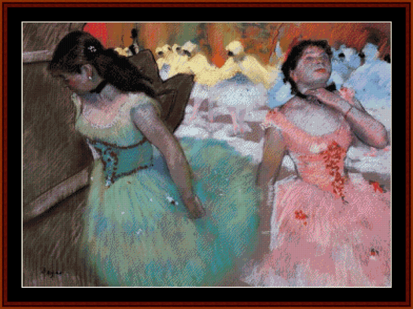 Entrance of the Masked Dancers - Degas cross stitch pattern