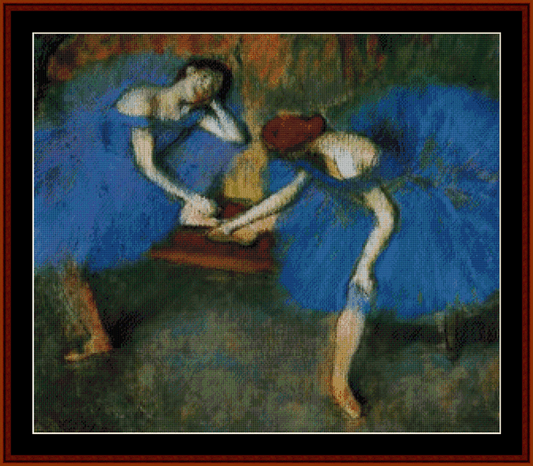 Two Dancers in Blue - Degas  cross stitch pattern