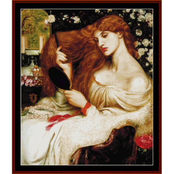 Lady Lilith - Dante Gabriel Rossetti pdf cross stitch pattern
