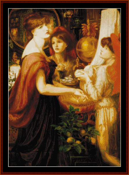 La Bella Mano – Dante Gabriel Rosetti pdf cross stitch pattern