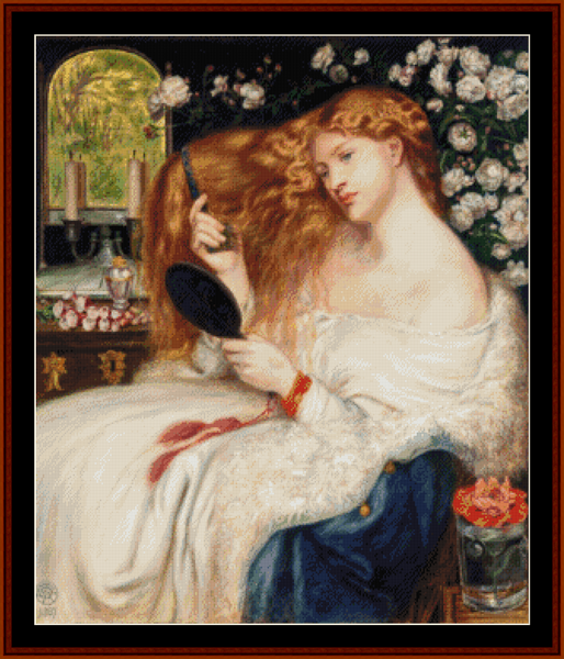 Lady Lilith - Dante Gabriel Rosetti pdf cross stitch pattern