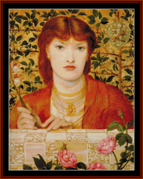Regina Cordium - Dante Gabriel Rosetti cross stitch pattern