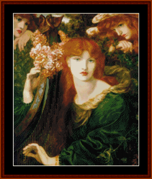 La Ghirlandaia (Small) – D.G. Rosetti cross stitch pattern