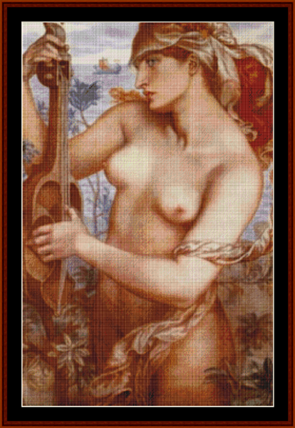The Siren – Dante Gabriel Rosetti cross stitch pattern