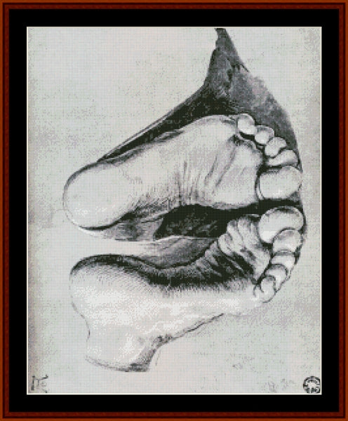 Feet of an Apostle - Albrecht Durer pdf cross stitch pattern