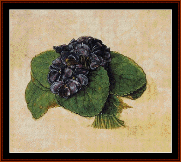 Violets - Albrecht Durer pdf cross stitch pattern