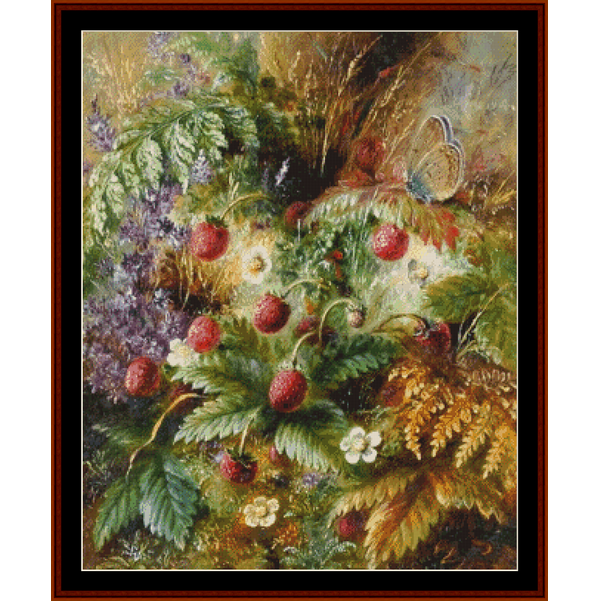 Strawberries - Albert Durer Lucas pdf cross stitch pattern