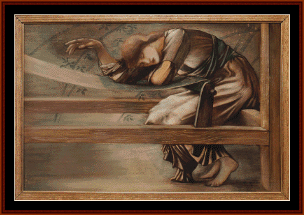Study for the Garden - Sir Edward Burne-Jones pdf cross stitch pattern