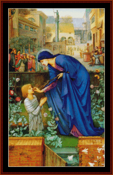 The Prioress - Burne-Jones cross stitch pattern