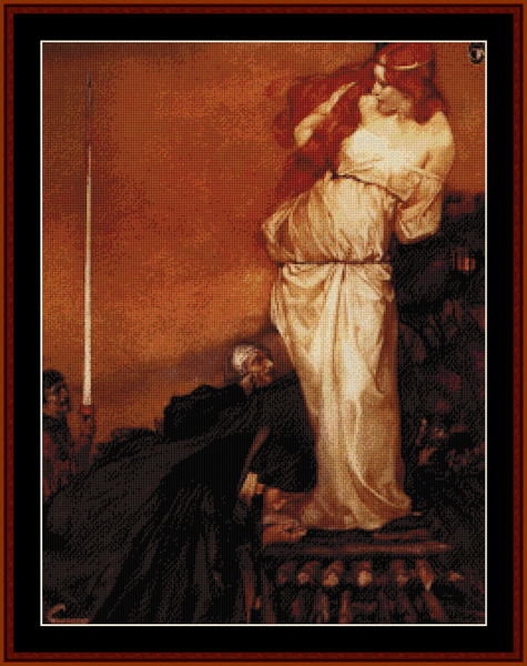 Guinevere Rescued by Lancelot - Burne-Jones cross stitch pattern