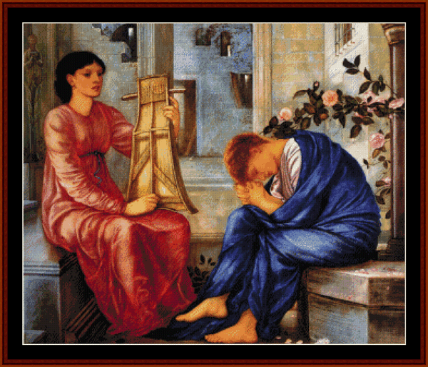 The Lament, 1866 - Burne-Jones cross stitch pattern