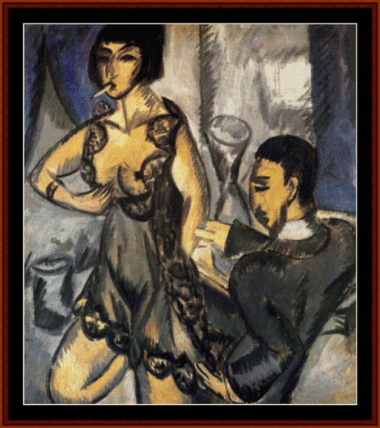 Cosmopolitan Couple - E.L. Kirchner pdf cross stitch pattern