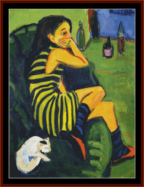 Female Artist - E.L. Kirchner pdf cross stitch pattern
