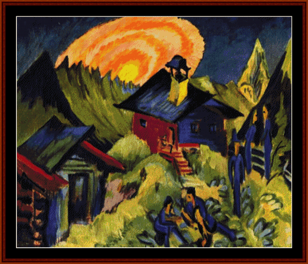 Moon Rising - E.L. Kirchner pdf cross stitch pattern