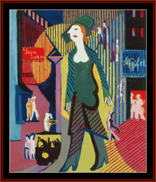Night Street - E.L. Kirchner pdf cross stitch pattern