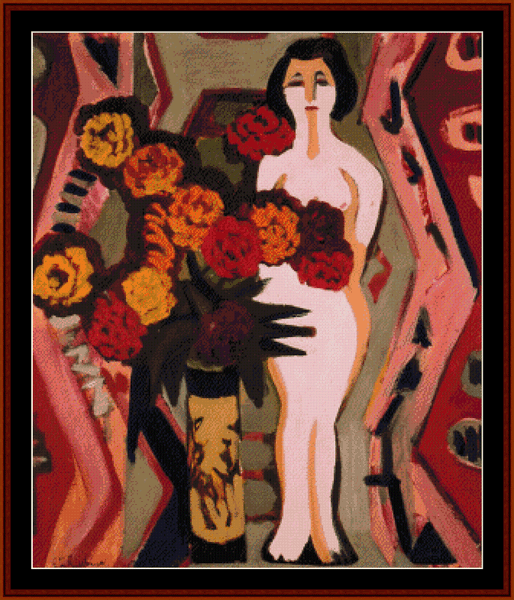 Still Life with Sculpture - E.L. Kirchner pdf cross stitch pattern