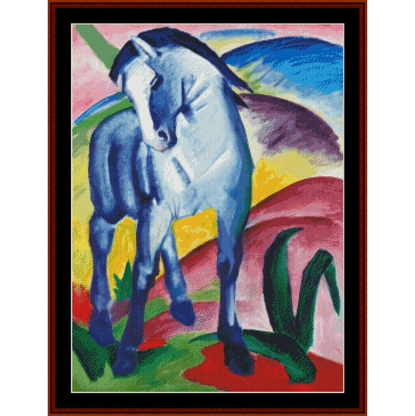 Cross Stitch Pattern by Cross Stitch Collectibles of a horse with a stylized landscape