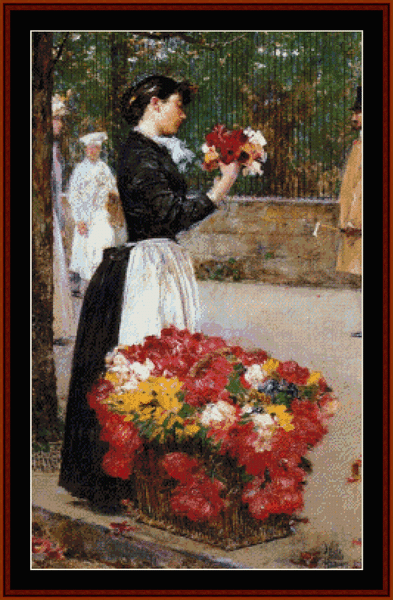 Flower Girl - Frederick Childe-Hassam pdf cross stitch pattern