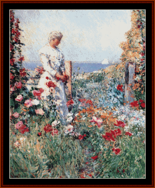 In the Garden - Frederick Childe-Hassam pdf cross stitch pattern