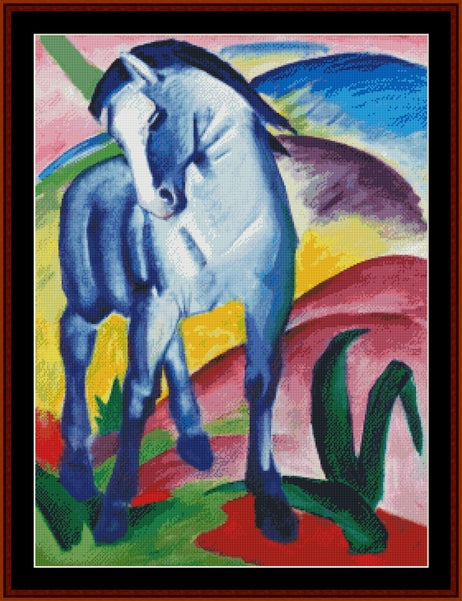 Blue Horse - Franz Marc pdf cross stitch pattern