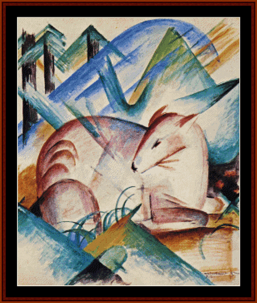 Red Deer - Franz Marc pdf cross stitch pattern