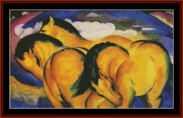 Little Yellow Horses - Franz Marc pdf cross stitch pattern