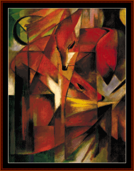 Foxes - Franz Marc pdf cross stitch pattern
