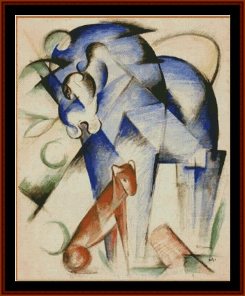 Horse and Dog - Franz Marc pdf cross stitch pattern