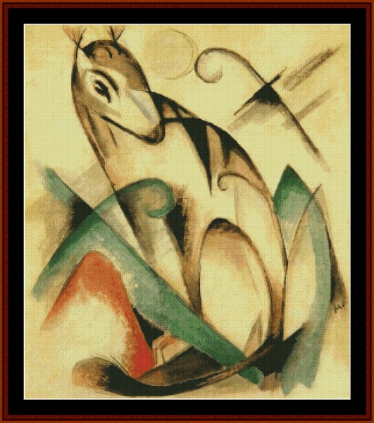 Seated Mythological Animal - Franz Marc pdf cross stitch pattern