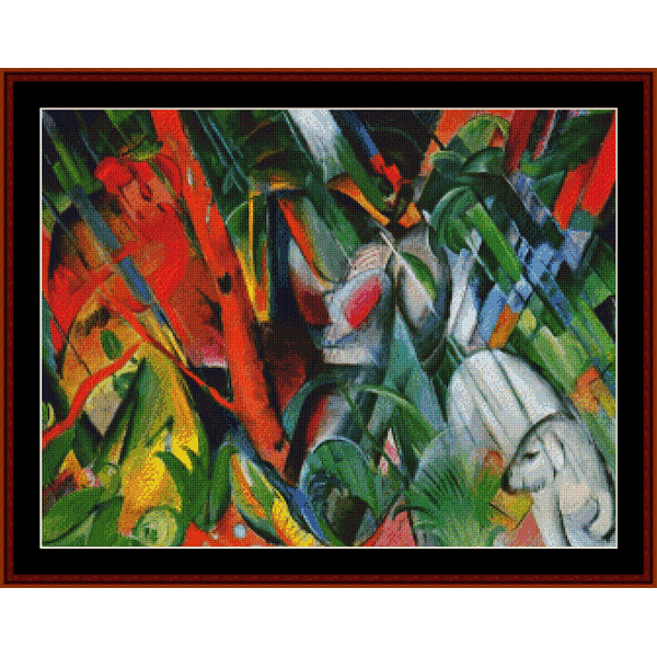 In the Rain, 1912 - Franz Marc cross stitch pattern