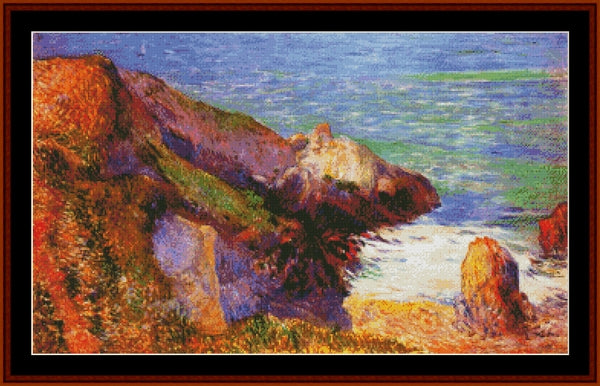 Rocks on the Breton Coast - Paul Gauguin pdf cross stitch pattern
