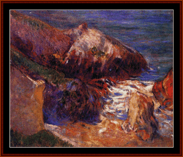 Rocks on the Coast, 1889 - Paul Gauguin pdf cross stitch pattern