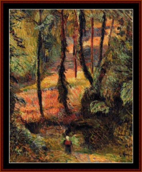 Wooded Path, 1884 - Paul Gauguin pdf cross stitch pattern