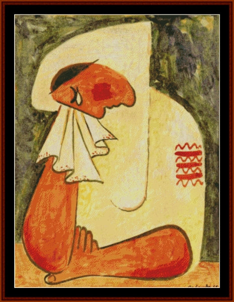 Crying Woman, 1938 - Mikulas Galanda pdf cross stitch pattern