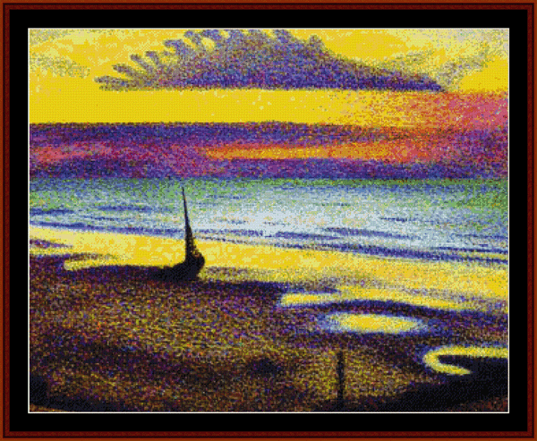 Beach at Heist - Georges Lemmen pdf cross stitch pattern