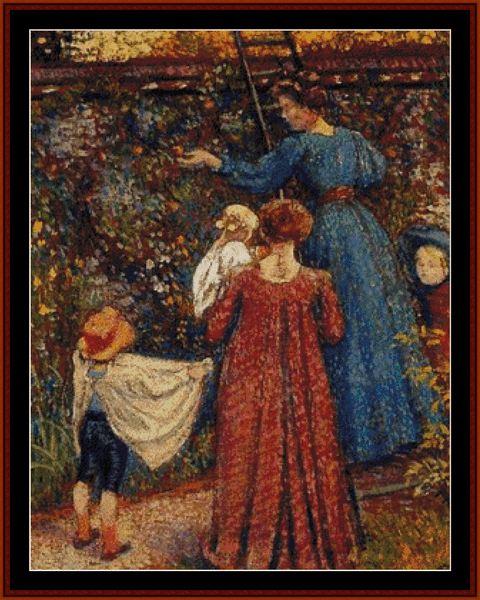 Picking Fruit - Georges Lemmen pdf cross stitch pattern