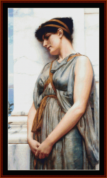 Grecian Reverie - J.W. Godward pdf cross stitch pattern