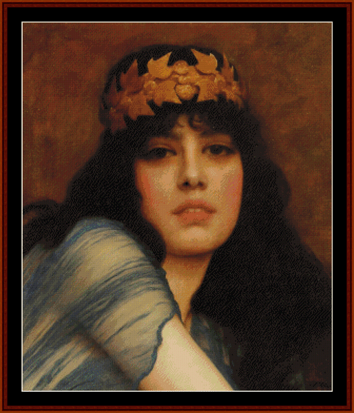 The Priestess - J.W. Godward pdf cross stitch pattern