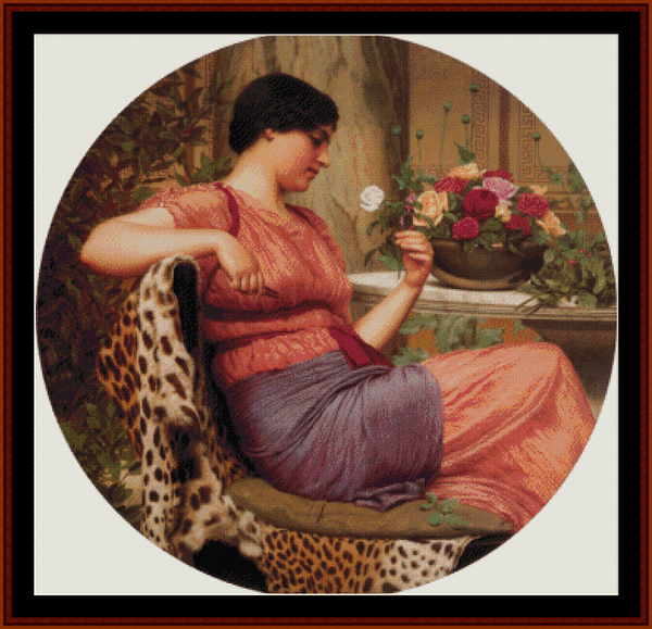 The Time of Roses - J.W. Godward pdf cross stitch pattern