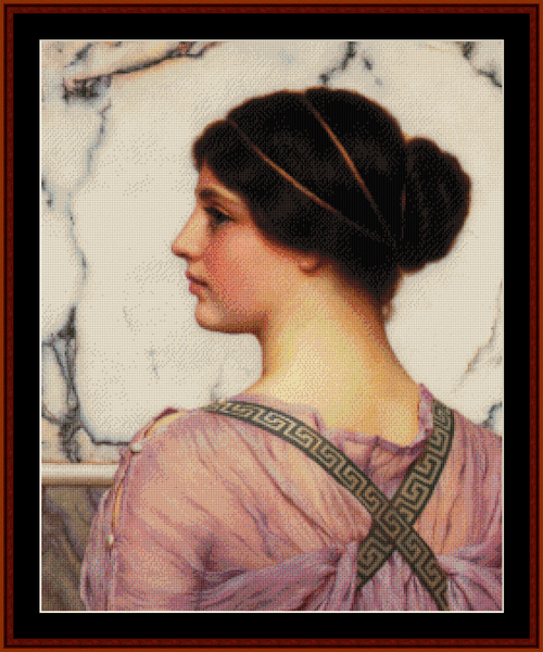 A Grecian Lovely - J.W. Godward pdf cross stitch pattern